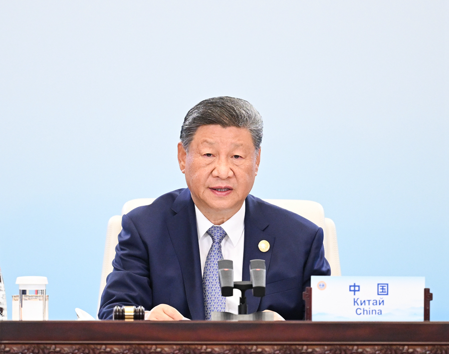9月1日上午，上海合作組織成員國(guó)元首理事會(huì)第二十五次會(huì)議在天津梅江會(huì)展中心舉行。中國(guó)國(guó)家主席習(xí)近平主持會(huì)議并發(fā)表題為《牢記初心使命　開(kāi)創(chuàng)美好未來(lái)》的重要講話。